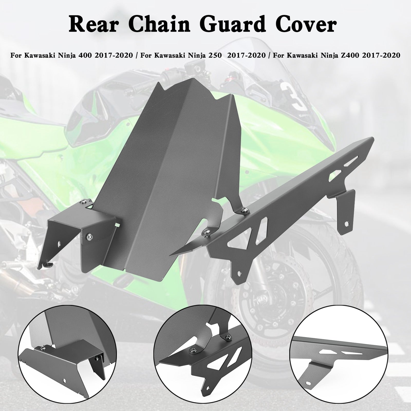 Couvercle de protection de chaîne de pignon pour Kawasaki Ninja 400/250 Z400 2017-2020 générique