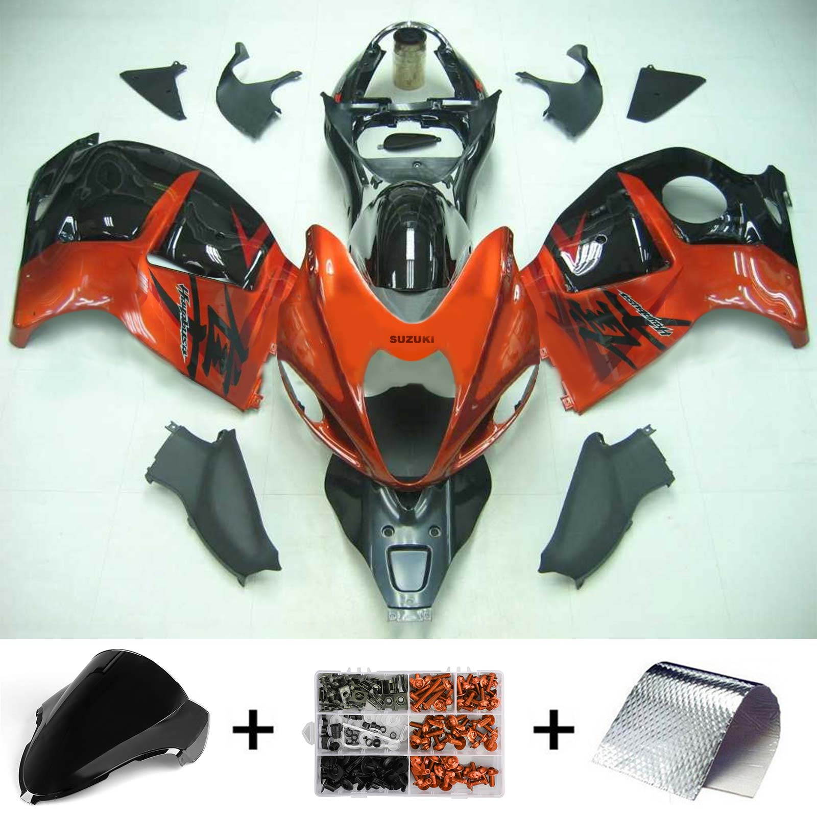Amotopart 1999–2007 Suzuki Hayabusa GSX1300R Verkleidungsset in Dunkelorange