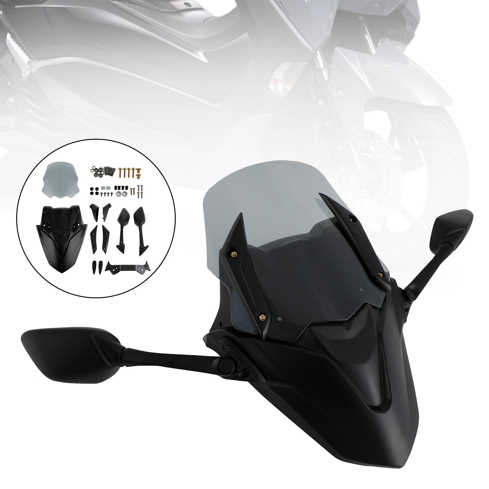 ABS-Motorrad-Windschutzscheibe, passend für Yamaha NMAX155 N-MAX 155 2021–2022