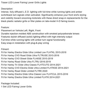 Tracer LED-Unterverkleidung, untere Grillleuchten für Electra FLH/T Road Glide Generic
