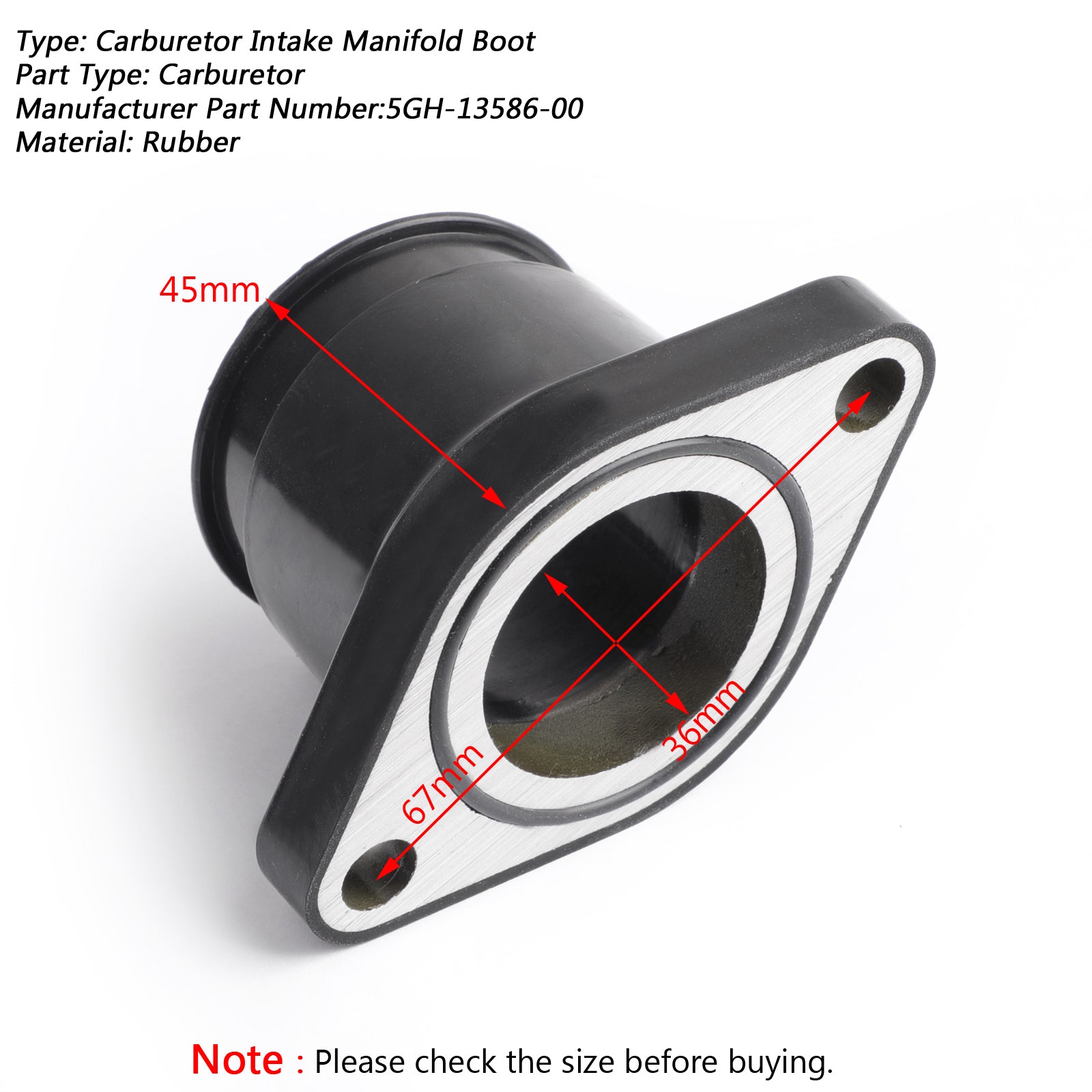Carburetor Intake Manifold Insulator Boot for Yamaha Kodiak 400 450 5GH-13586-00
