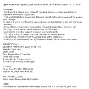 Upper Engine Crash Bars Protection Silver Anti-Crash For Bmw R1250Gs 18-21 19 20