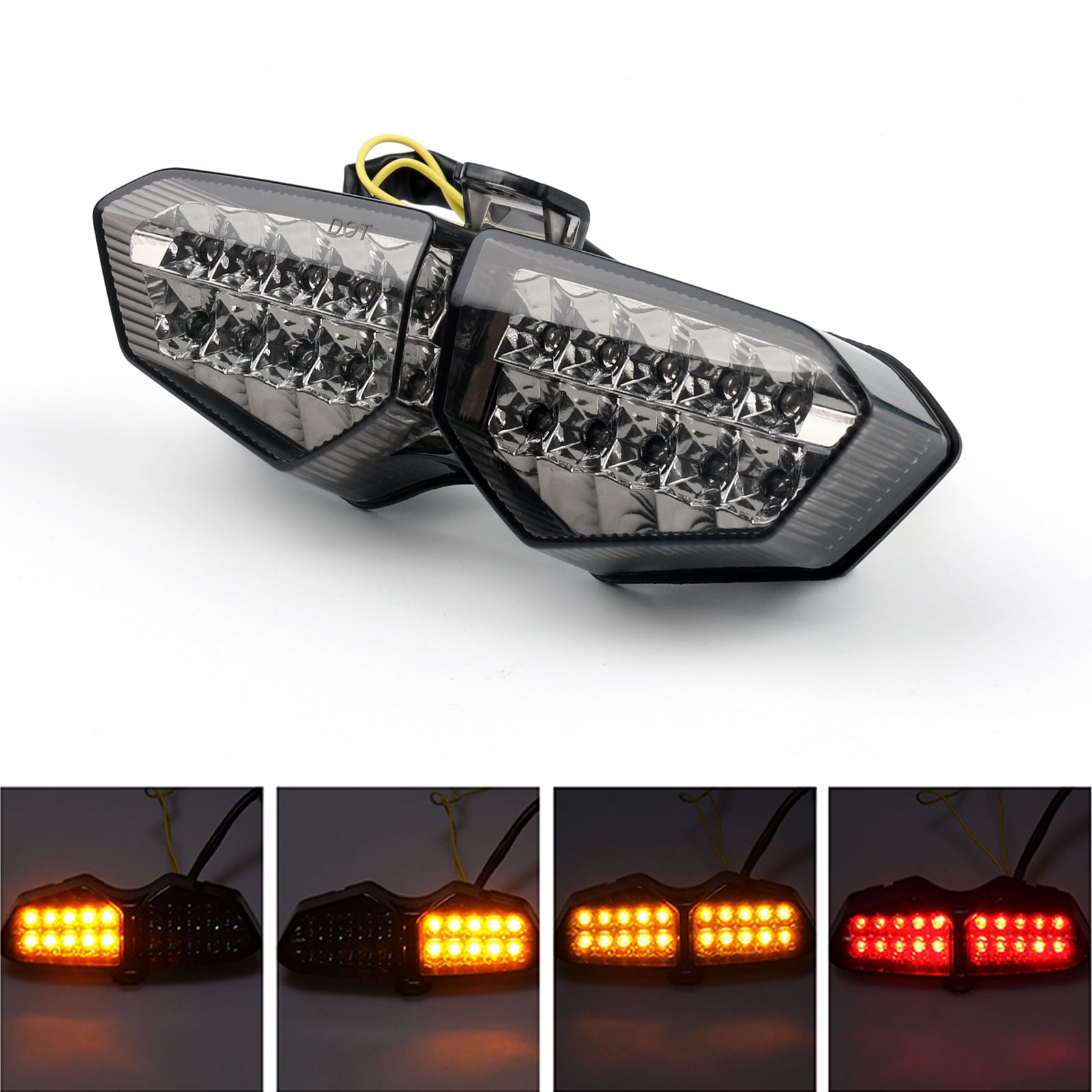 Señales de luz trasera LED integradas de humo para Yamaha YZF R6 2003-2005 R6S 06-2008