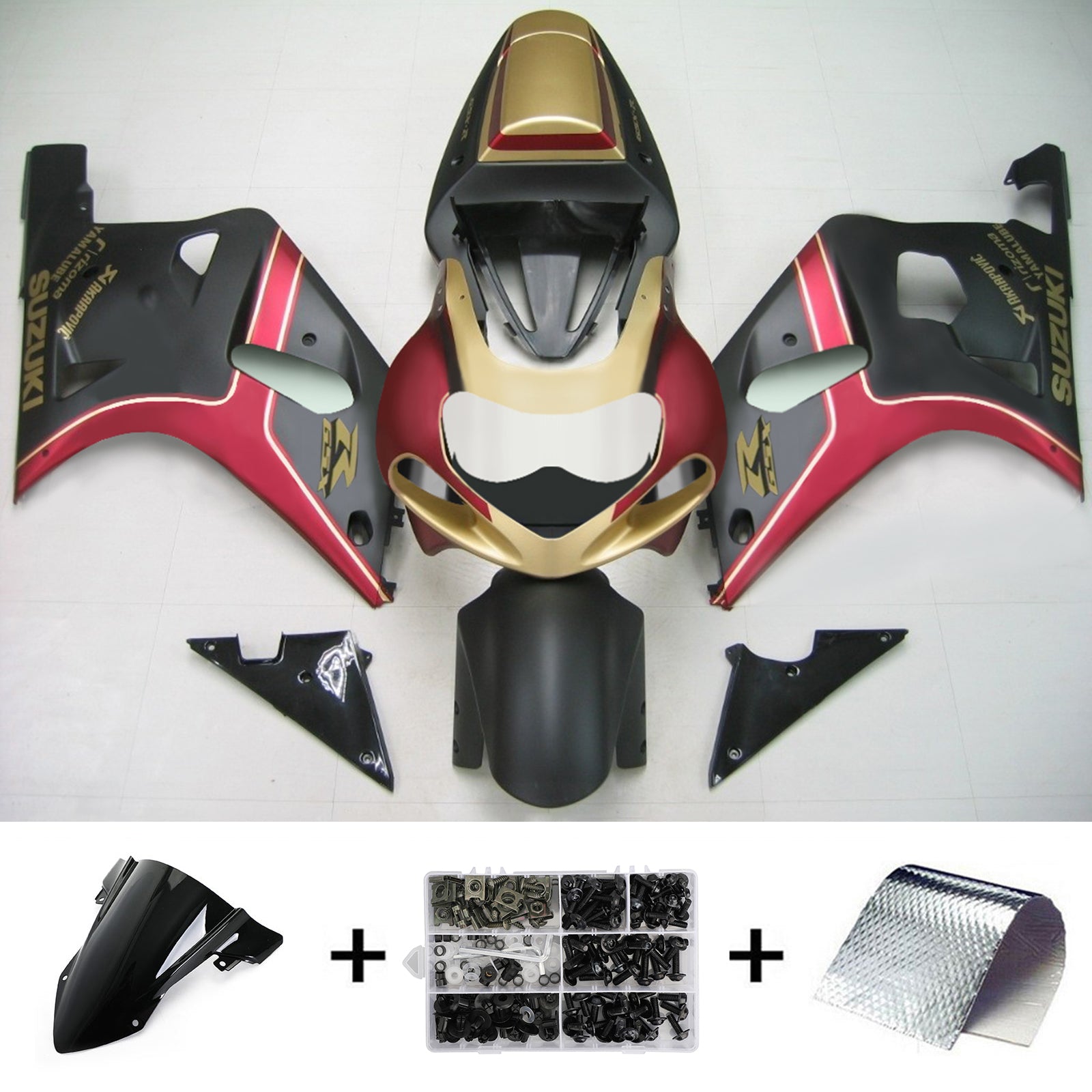 Amotopart Suzuki 01-03 GSXR600 & 00-03 GSXR750 Verkleidungssatz Rotgold