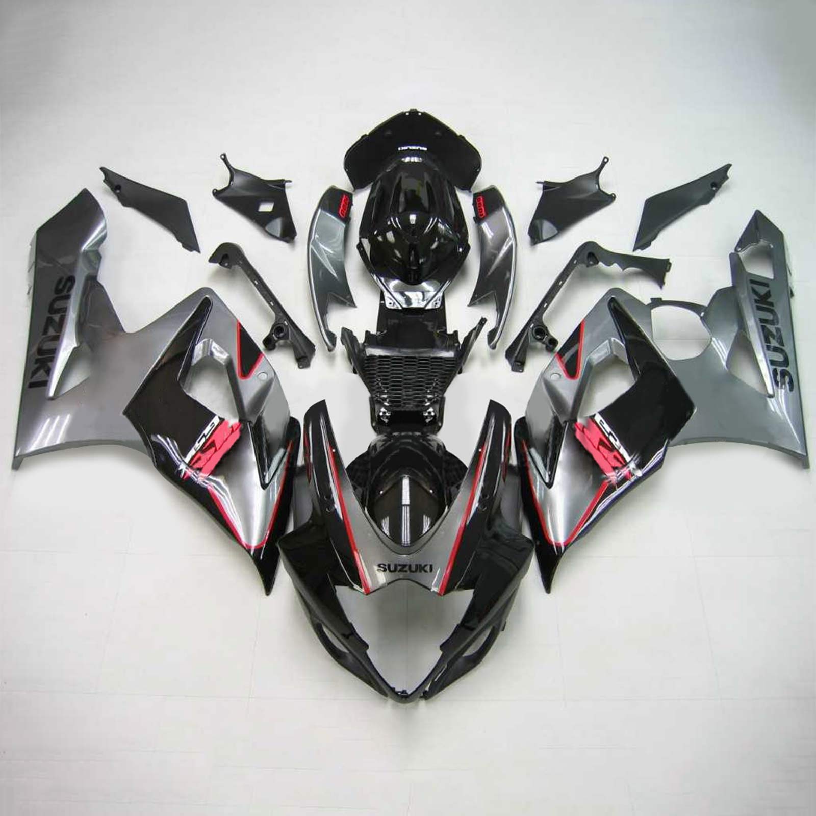 Amotopart 2005-2006 Suzuki GSXR1000 Fairing Grey&Black Kit