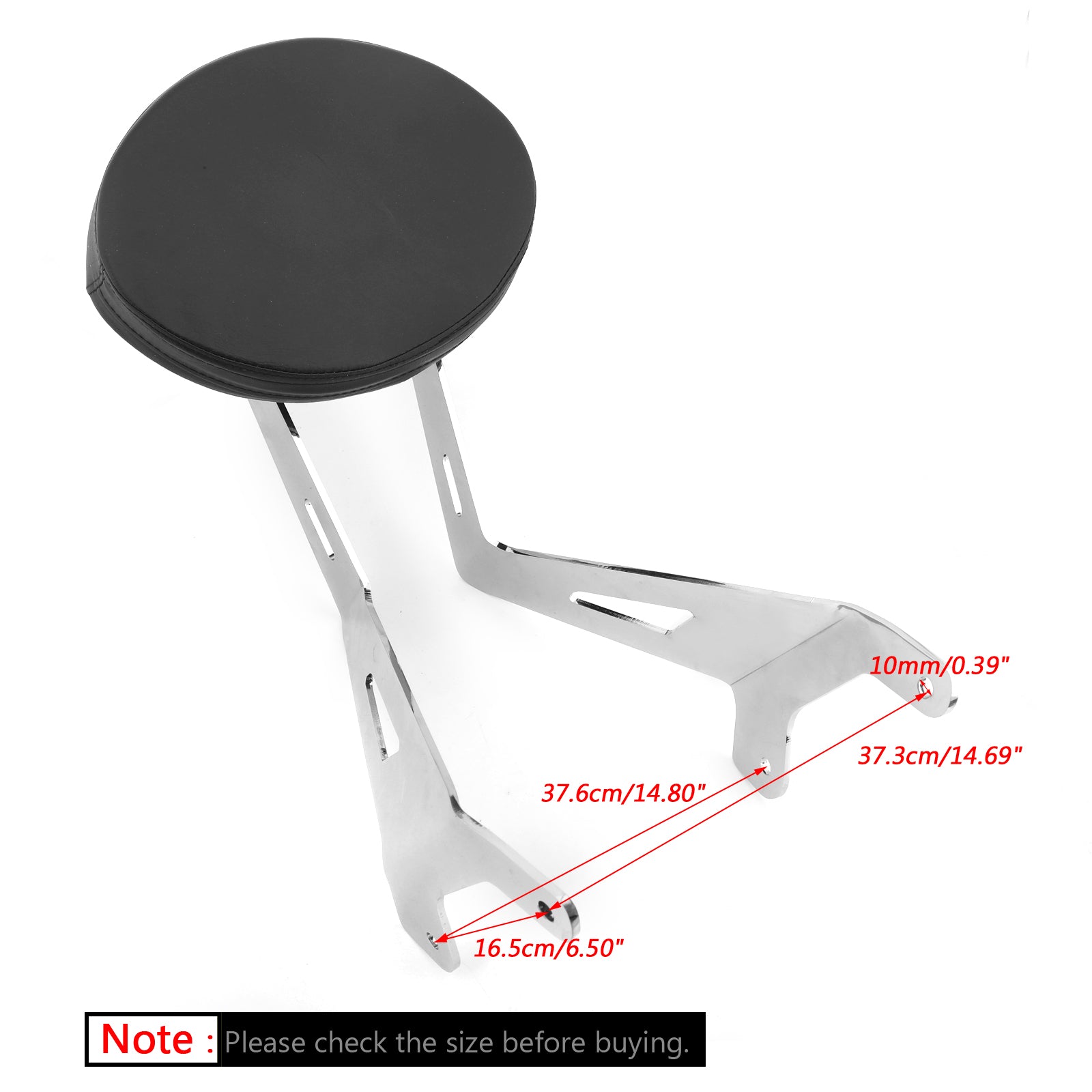 Backrest Sissy Bar For Yamaha Star Stryker Model Upright Pad Bullet Cowl XVS1300 Generic FedEx Express Shipping