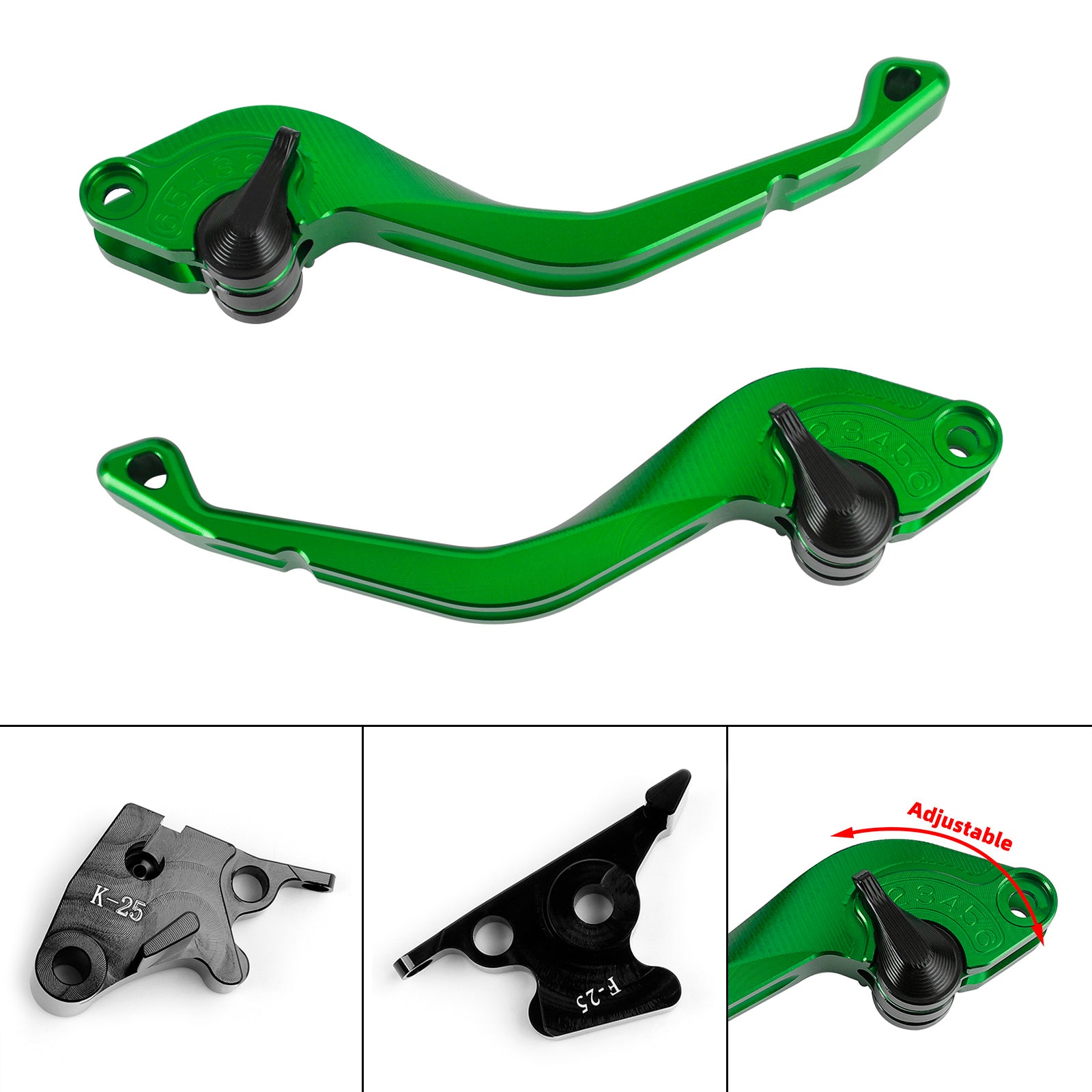 Palanca de freno de embrague corta CNC apta para Kawasaki Ninja 250R 400 300R/Z300 Z250SL