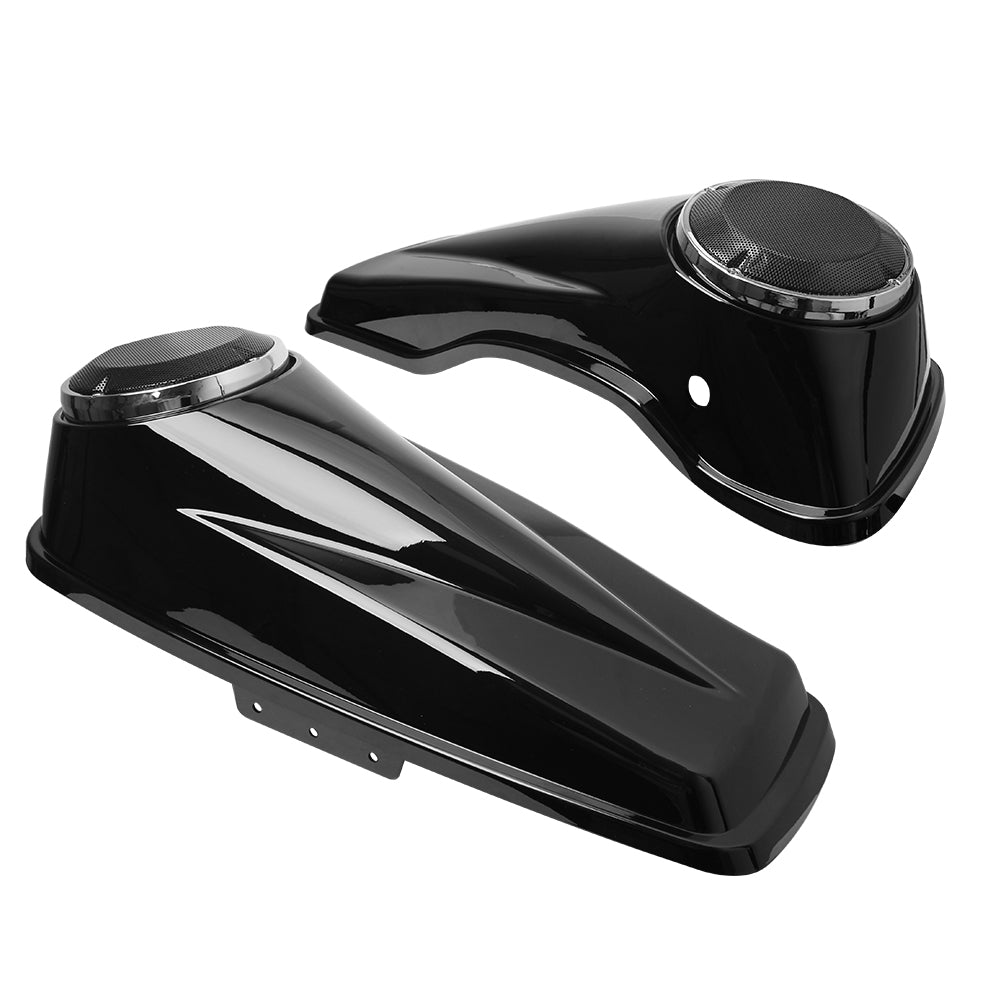 Black 6.5" Saddlebag Speaker Lids For Harley Touring Road King Glide 2014-2021 Generic