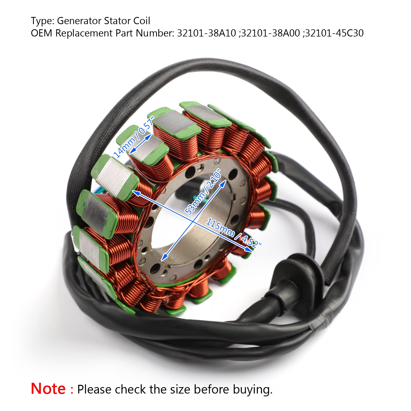 Magneto Generator Stator Coil For Suzuki VS600 VS750 VS800 Intruder VX800 90-97 via fedex