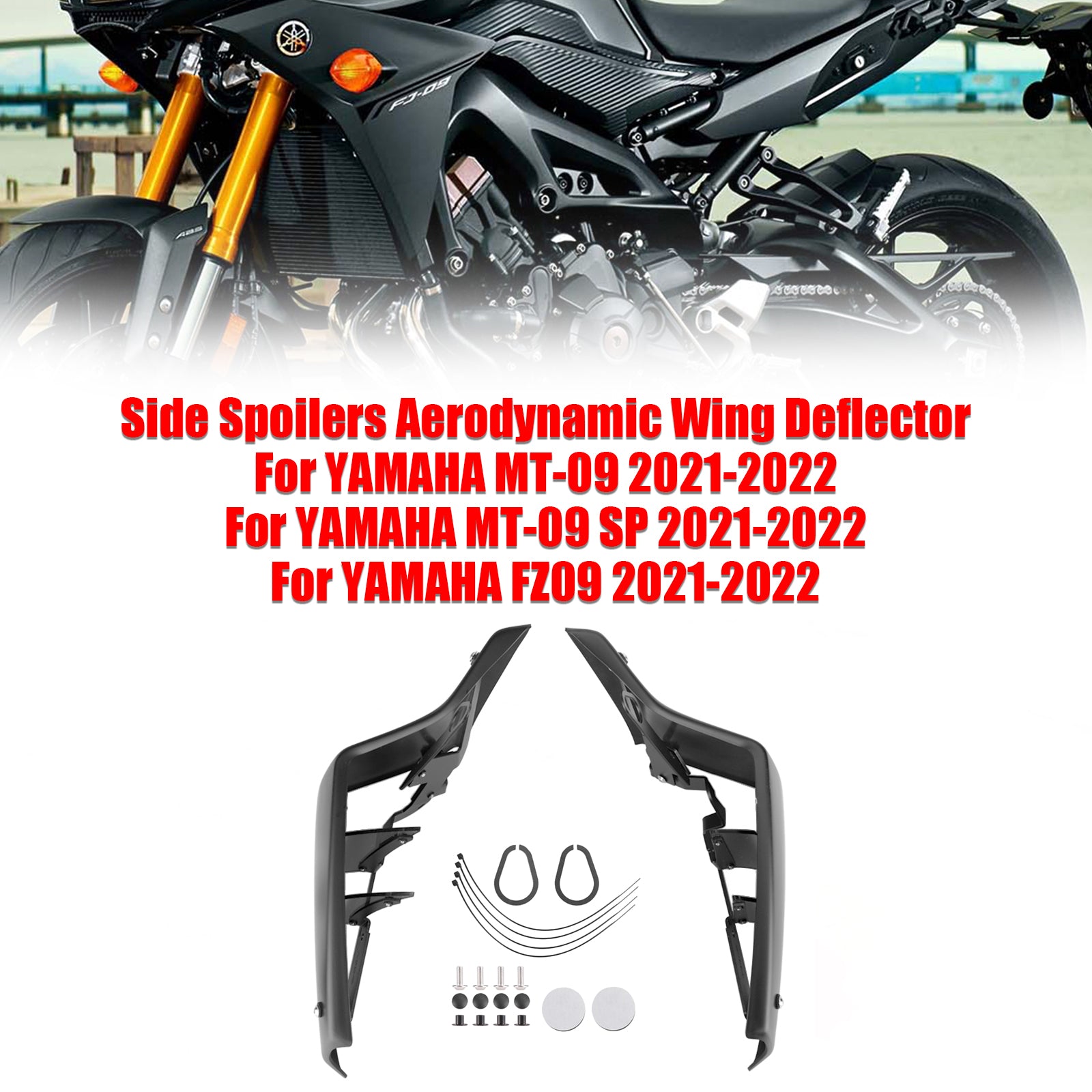 Déflecteur d'aile aérodynamique pour spoiler latéral, pour YAMAHA MT-09 SP FZ09 2021 – 2022