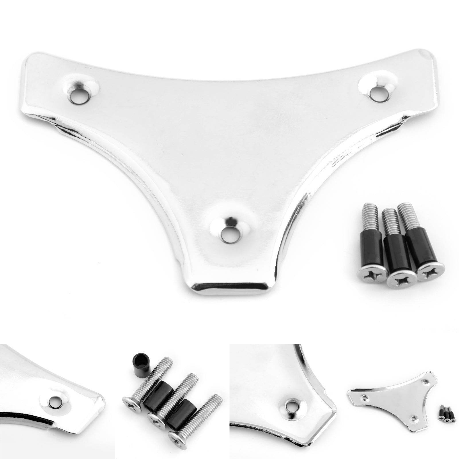 Chrome Sissy Bar Backrest Triangle Mounting Plate For Touring Road Glide Generic