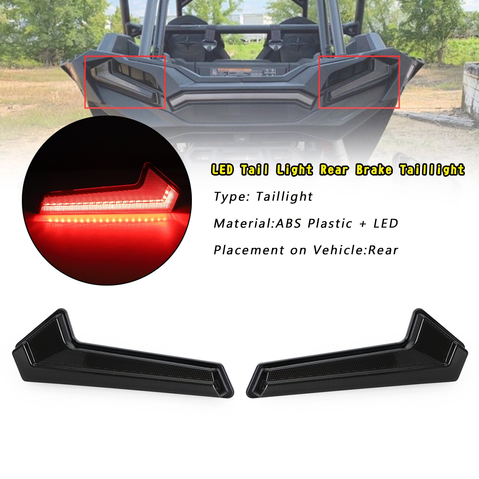 LED Tail Light Brake Light For Polaris Sportsman 1000 XP RZR XP TURBO 18-21 Generic