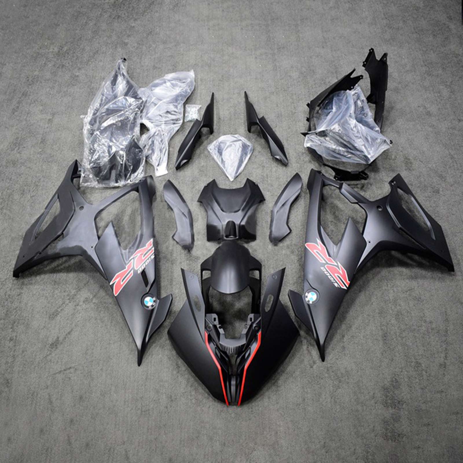 Amotopart 2019-2022 BMW S1000RR/M1000RR Black Red Line Racing Fairing Kit