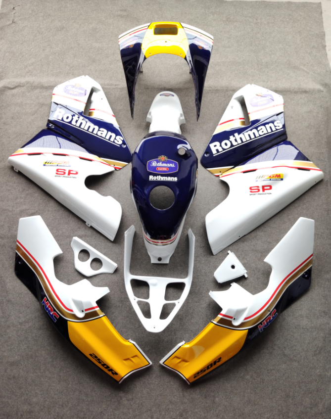 Amotopart Honda NSR250R 1988-1989 Kit de carénage bleu et blanc