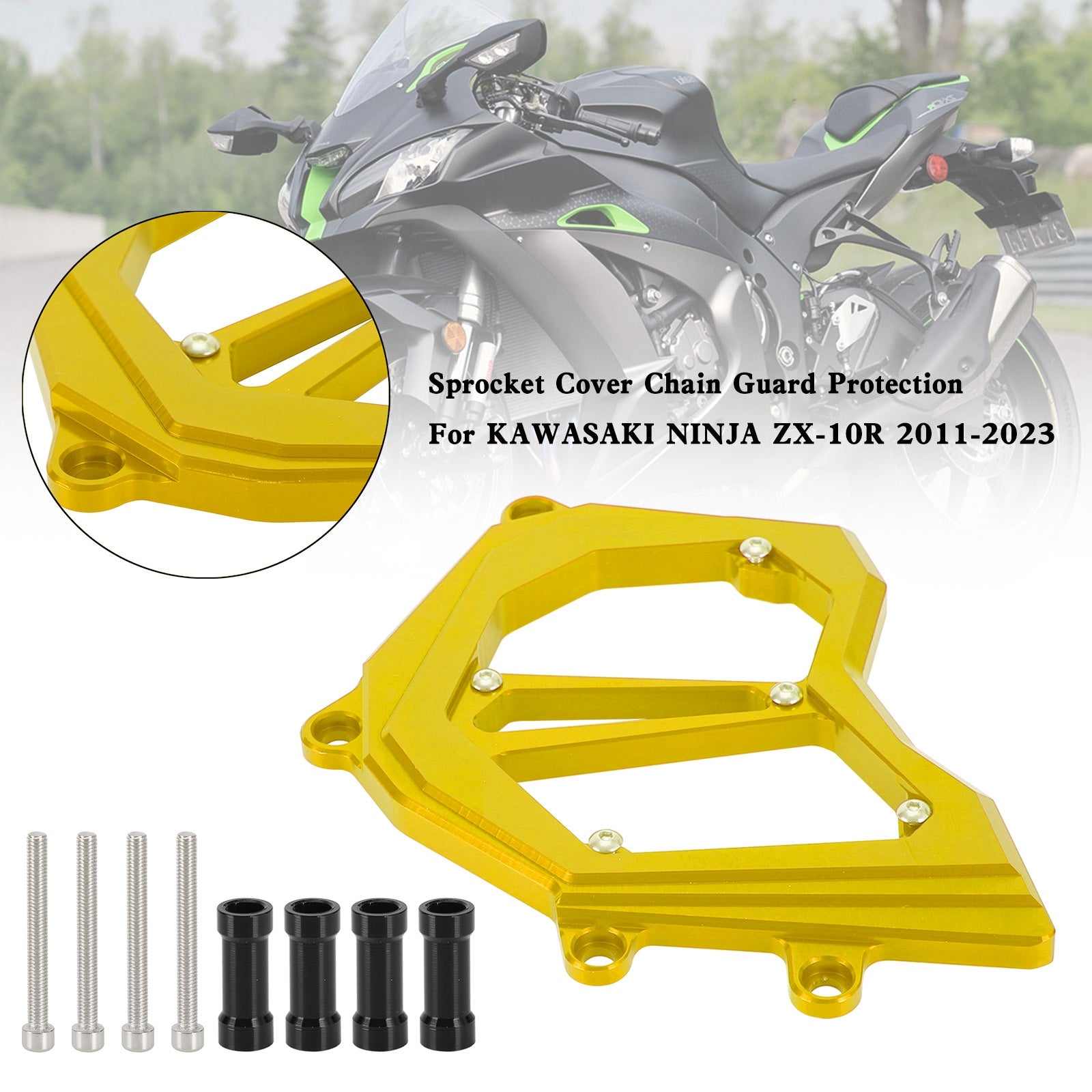 Front Sprocket Cover Chain Guard For KAWASAKI Ninja ZX-10R ZX10R 2011-2023