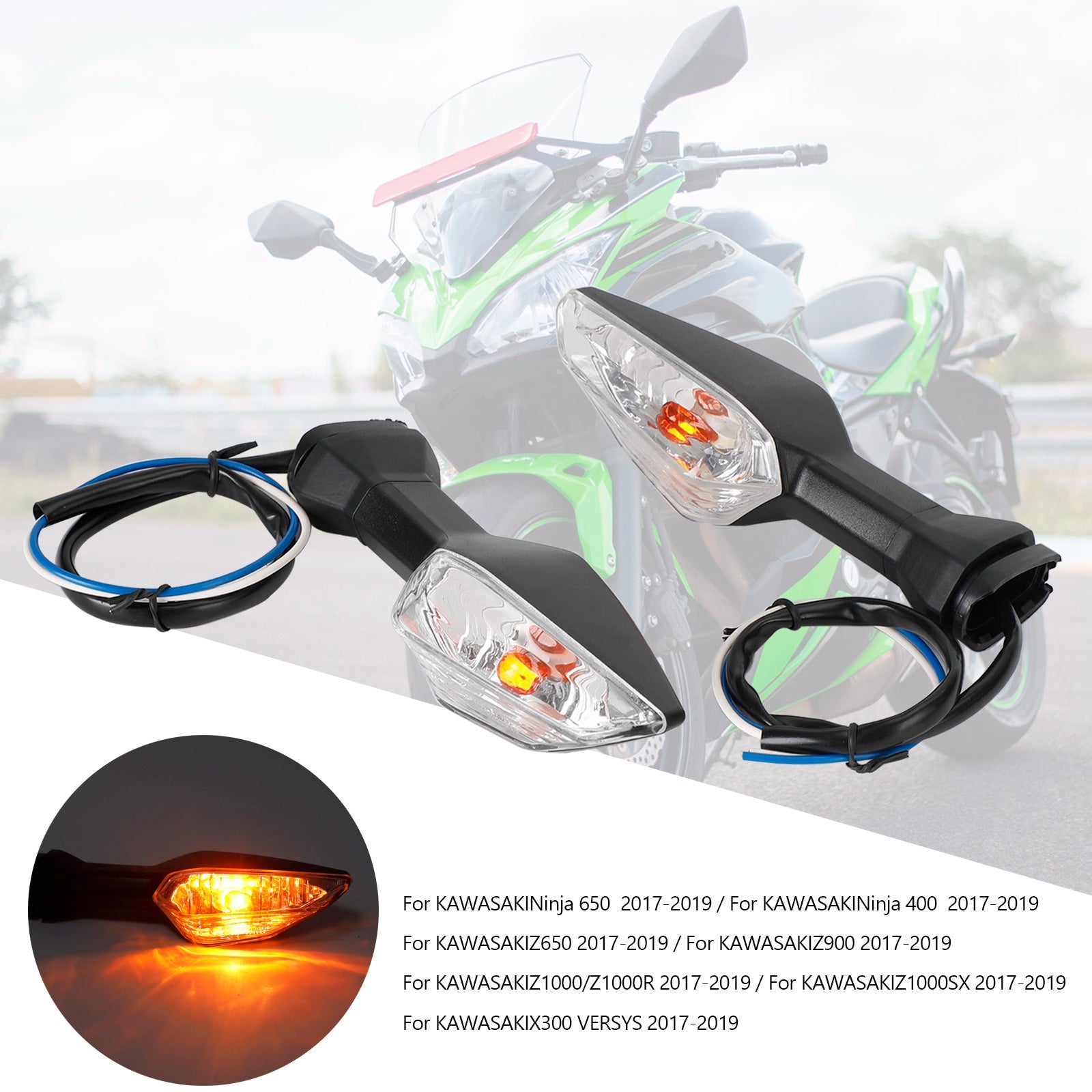 Lámpara indicadora de luz intermitente para Kawasaki Ninja Z400 Z650 Z900 Z1000 Z1000SX