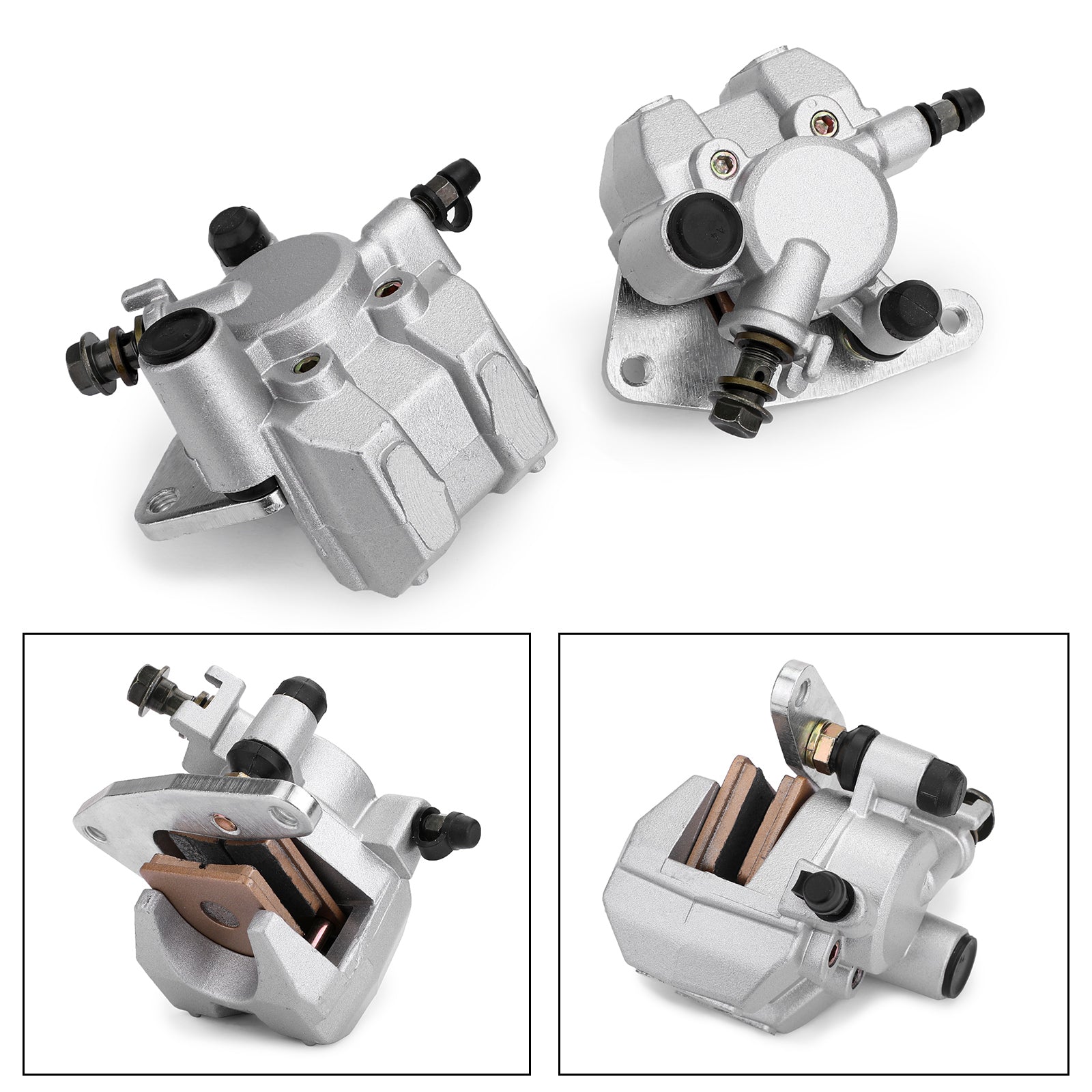 Front Brake Caliper Set Fit For Arctic Cat D3406-023 D3406-030 DVX 400 DVX 04-08 Silver