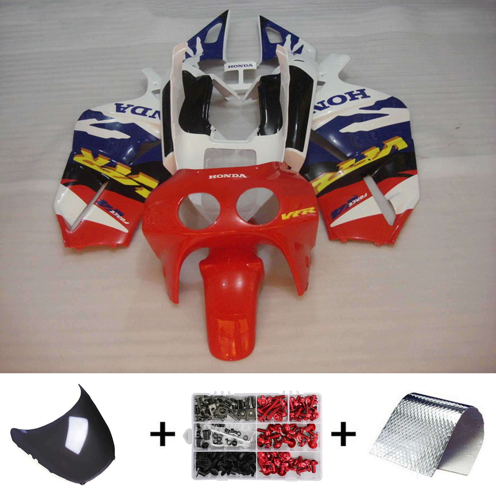 Amotopart 1988-1992 Honda VFR400R NC30 Fairing Red&Blue Kit