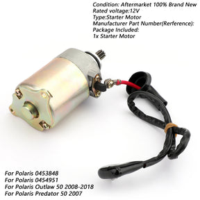 Electric Starter Motor WITH WIRE For Polaris RZR 170 UTV 2009-17 0454488 0454945