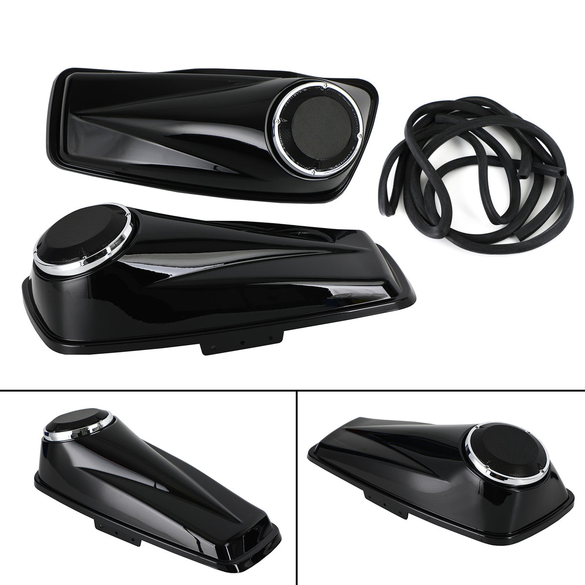 Bisaccia TRIPLE 6.5" Pollici Coperchi per altoparlanti per Harley Touring Glide 2014-2021 6.5'' Generico