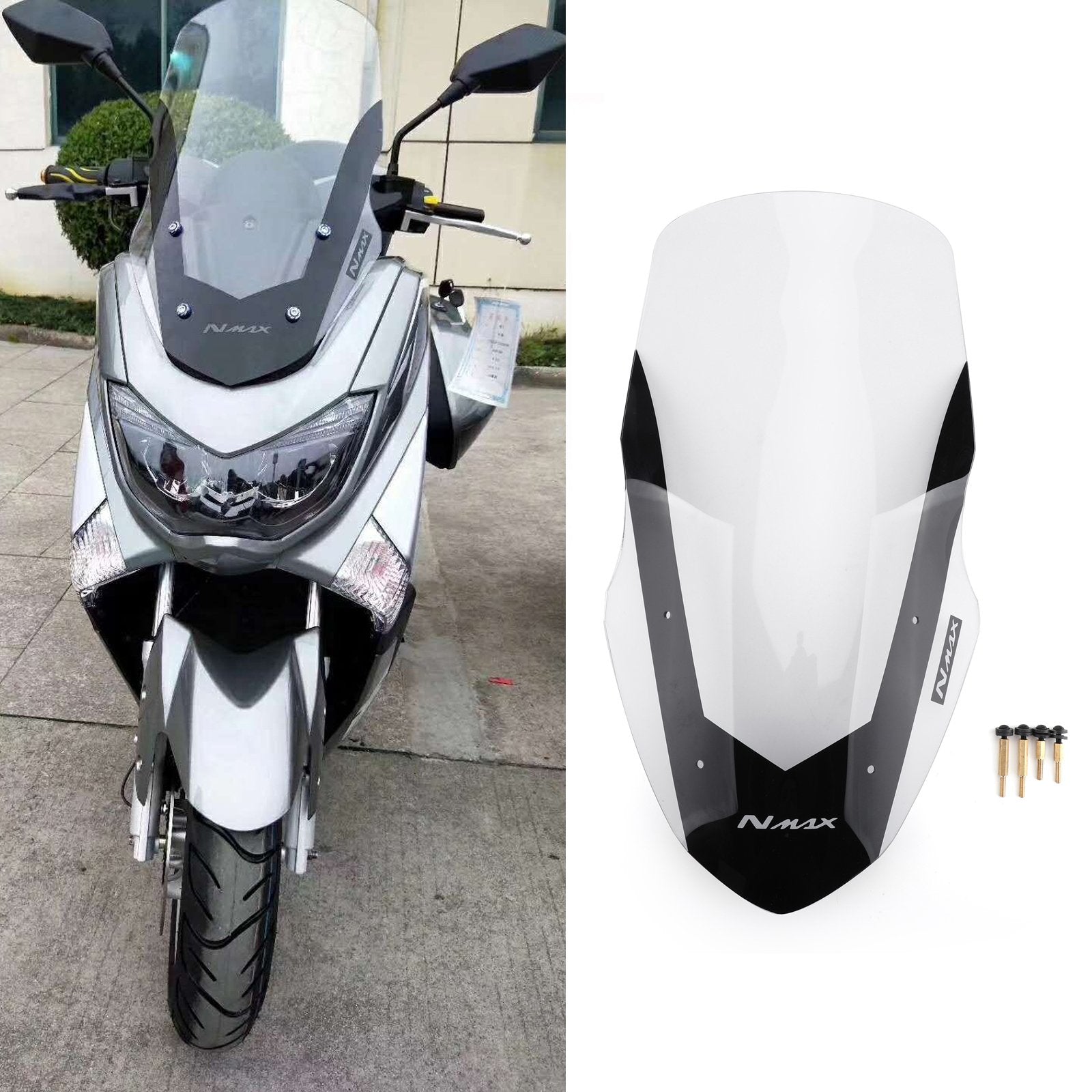 Deflector de parabrisas ABS apto para Yamaha NMAX155 NMAX 155 2016-2018 transparente