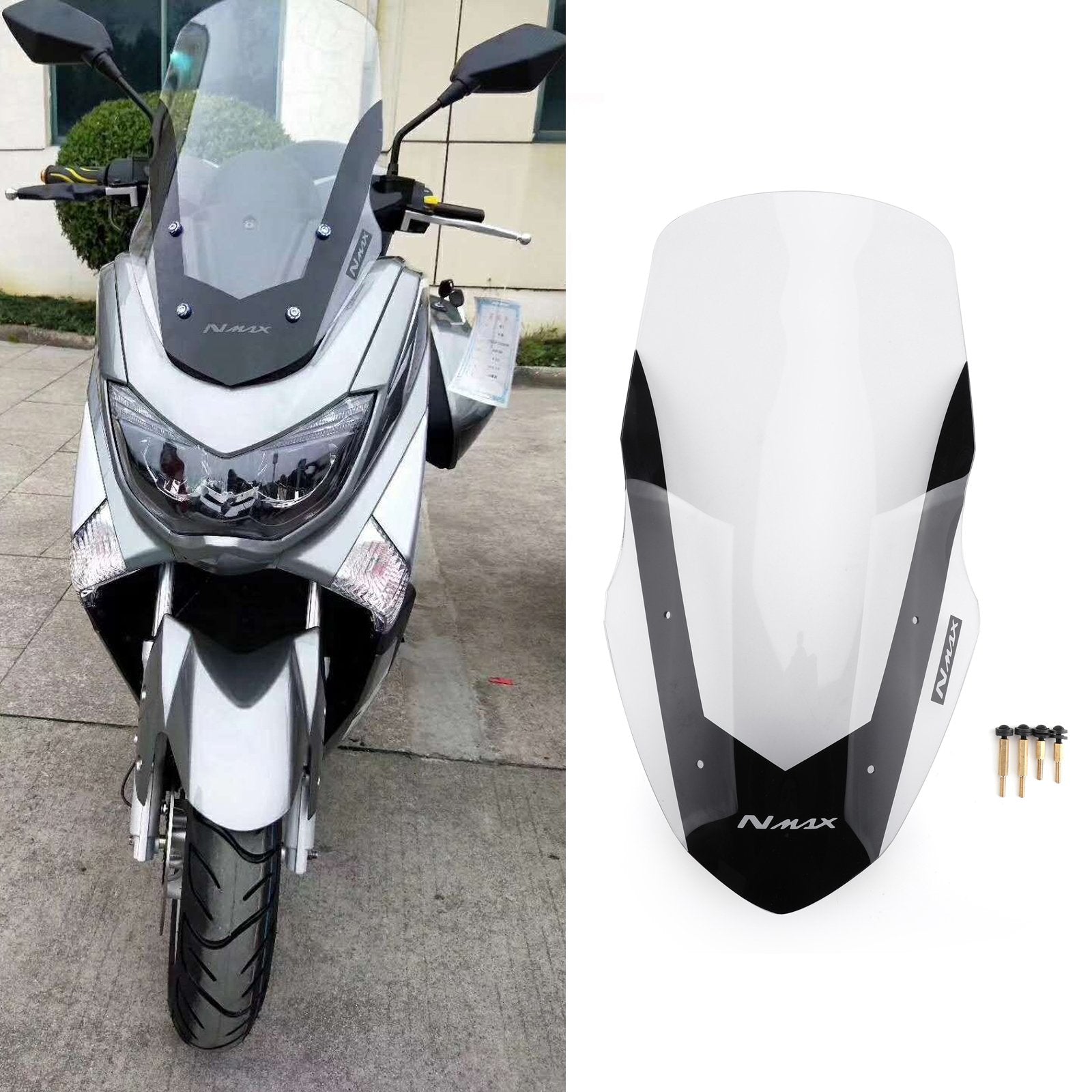 ABS Windscreen Windshield Deflector Fit For Yamaha NMAX155 NMAX 155 2016-2018 Clear