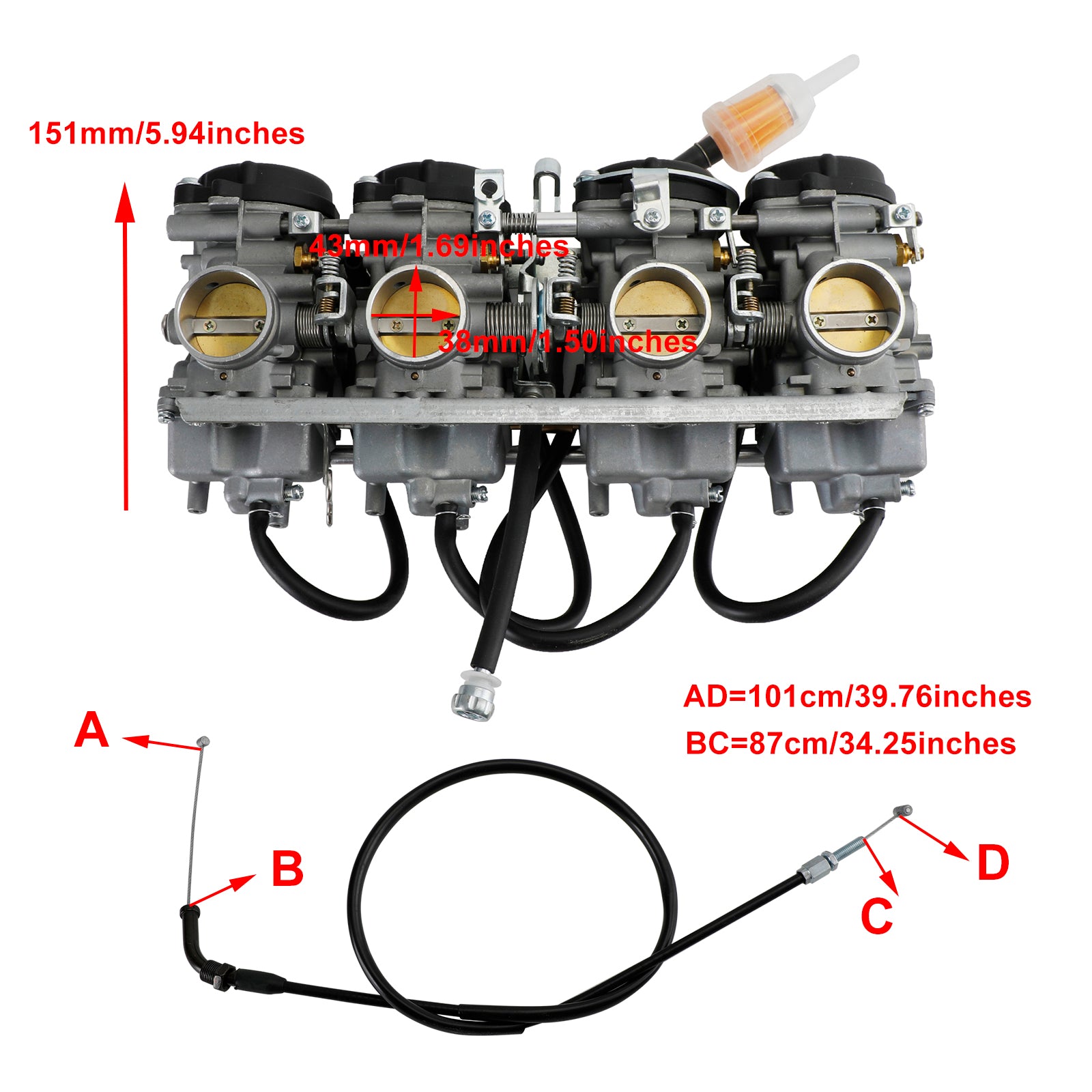 Carburetor Carb fit for Honda CB400 CB400SF 1992-1998 Generic FedEx