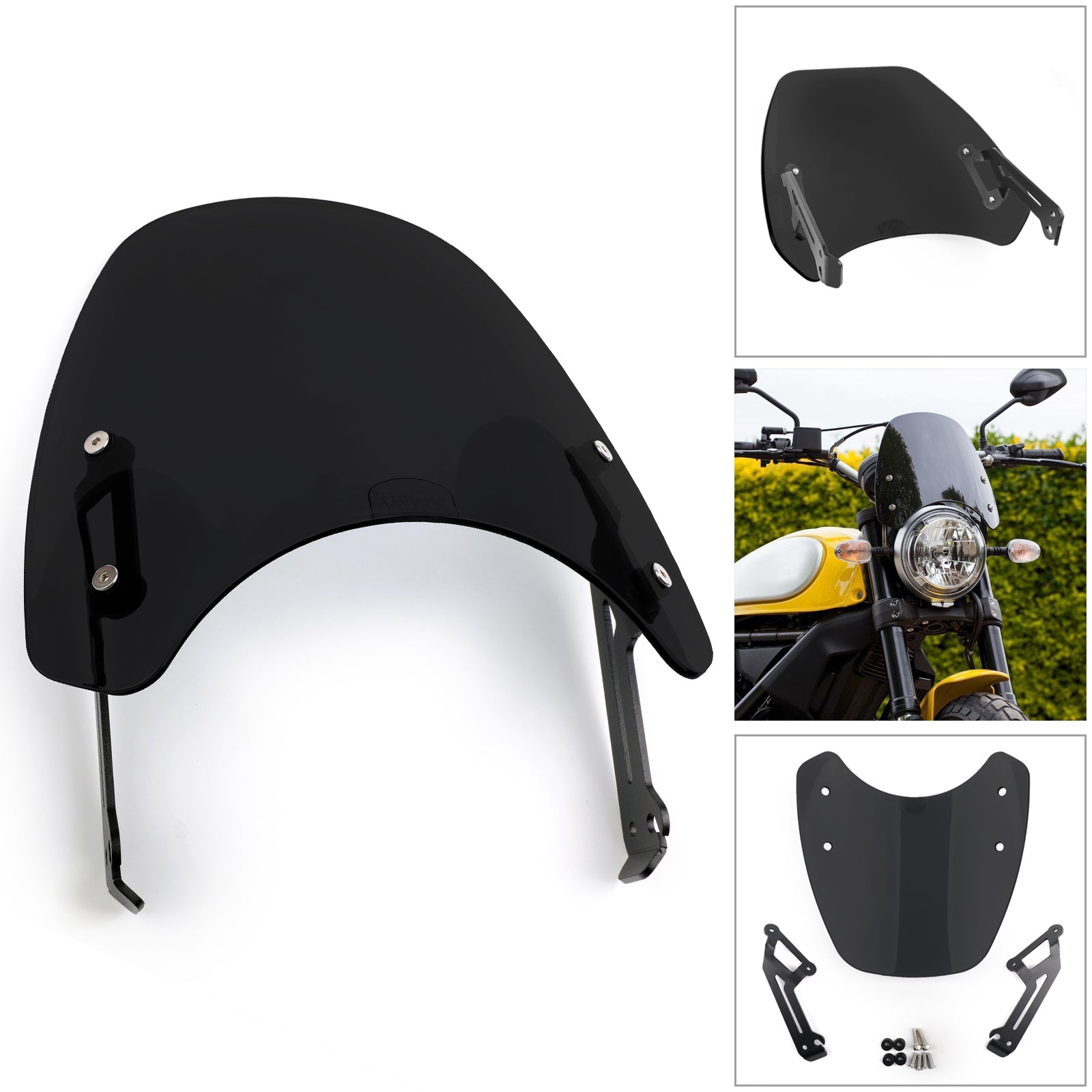 Windshield Windscreen Wind Defector protection For 15-2018 Ducati Scrambler Black Generic