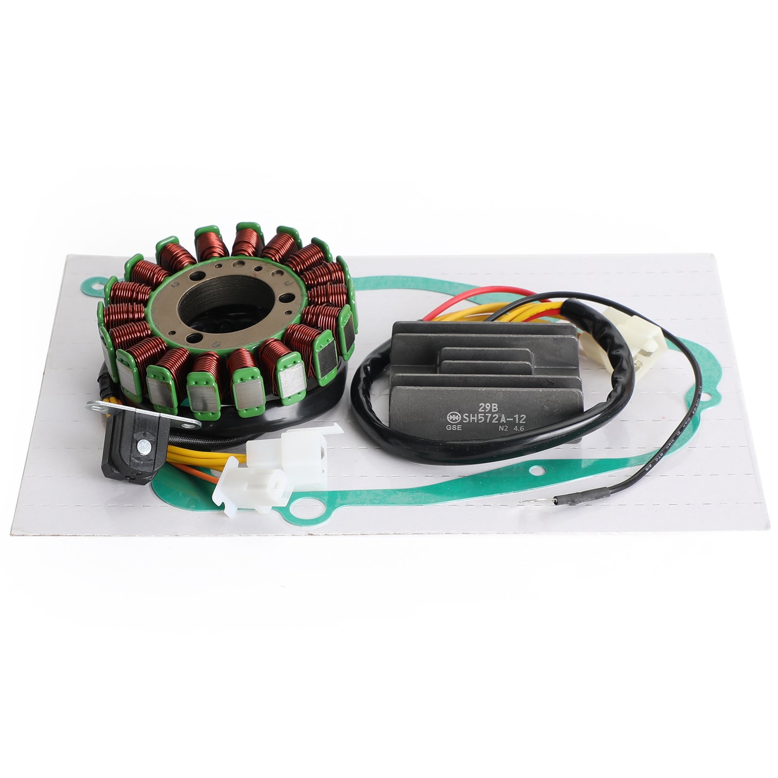 Stator magnéto + redresseur de tension + joint pour Suzuki GN250 GN250E 1982-1994 générique