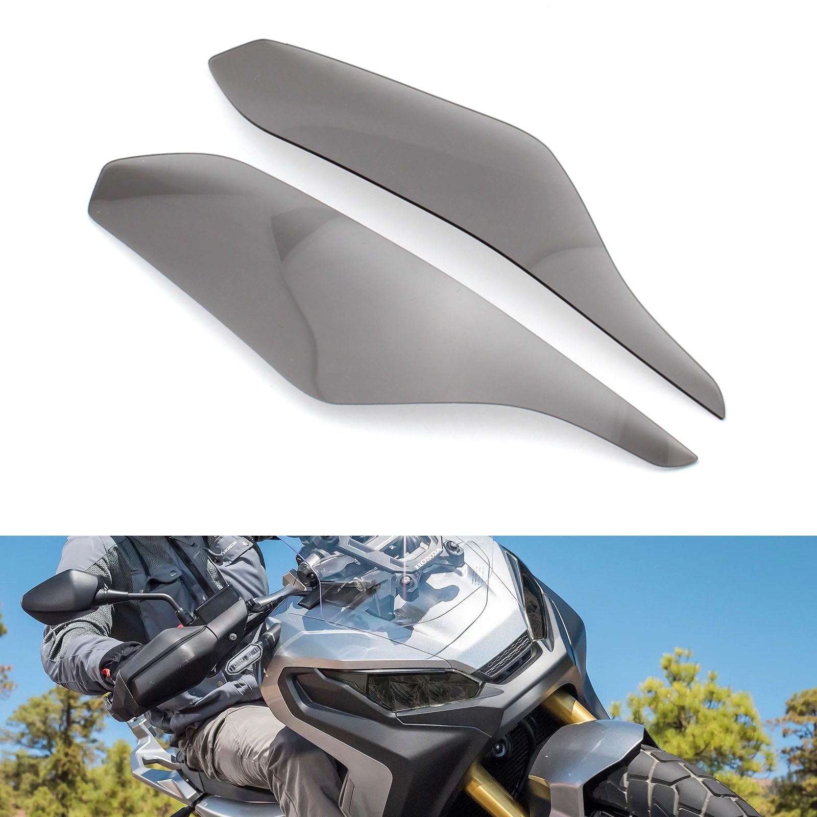 Couvercle de Protection de lentille de phare avant adapté à Honda x-adv 750 2017 – 2019, fumée générique