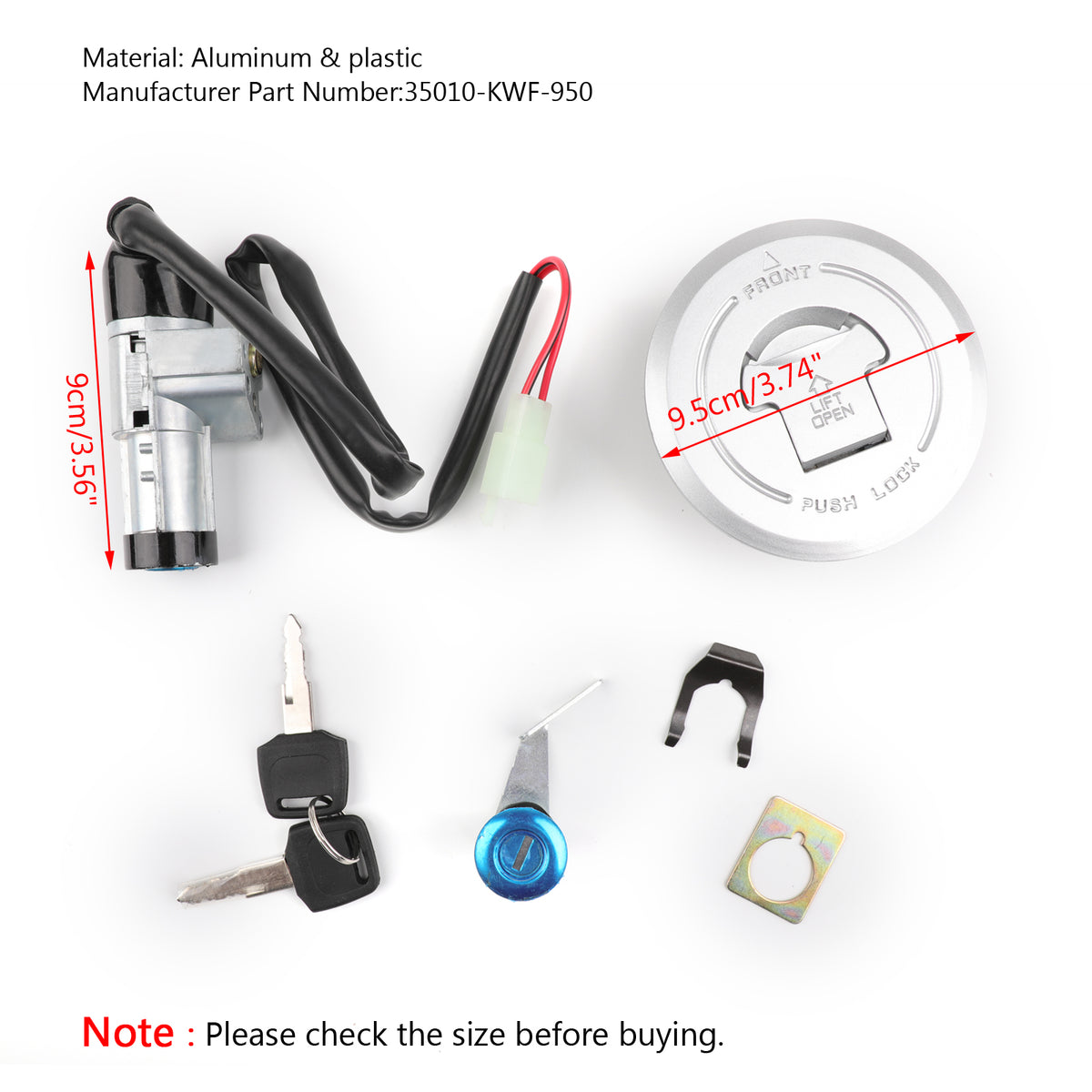 Ignition Switch Petrol Fuel Cap Seat Lock Set Kit Keys For Honda CBF125 09-13