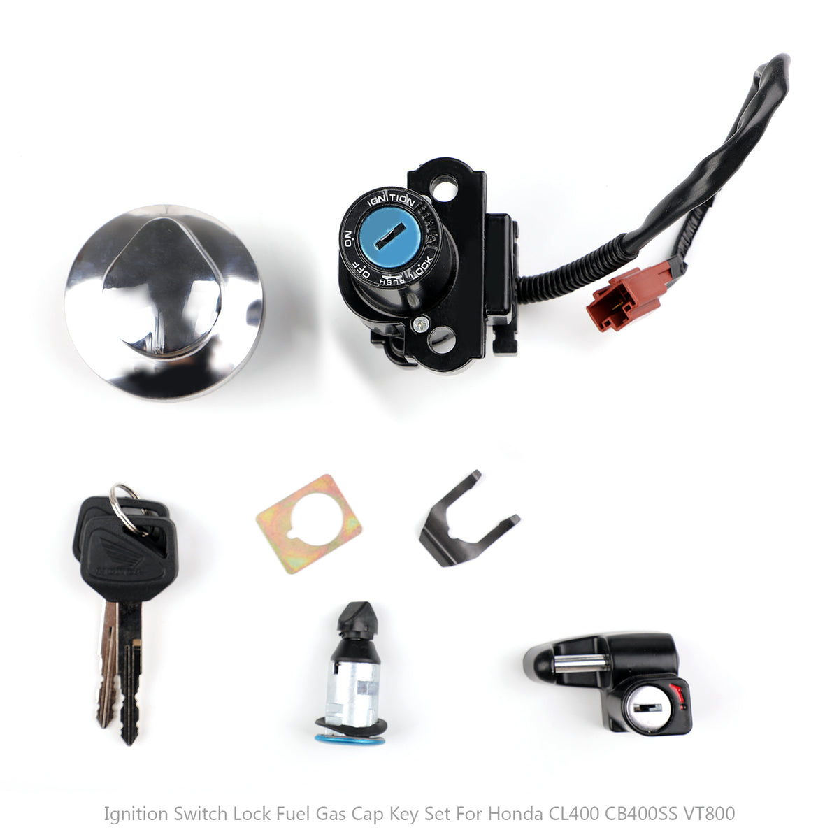 Ignition Switch Fuel Gas Cap Helmet Lock Set Fit for Honda CB400 CB 400 SS 02-08
