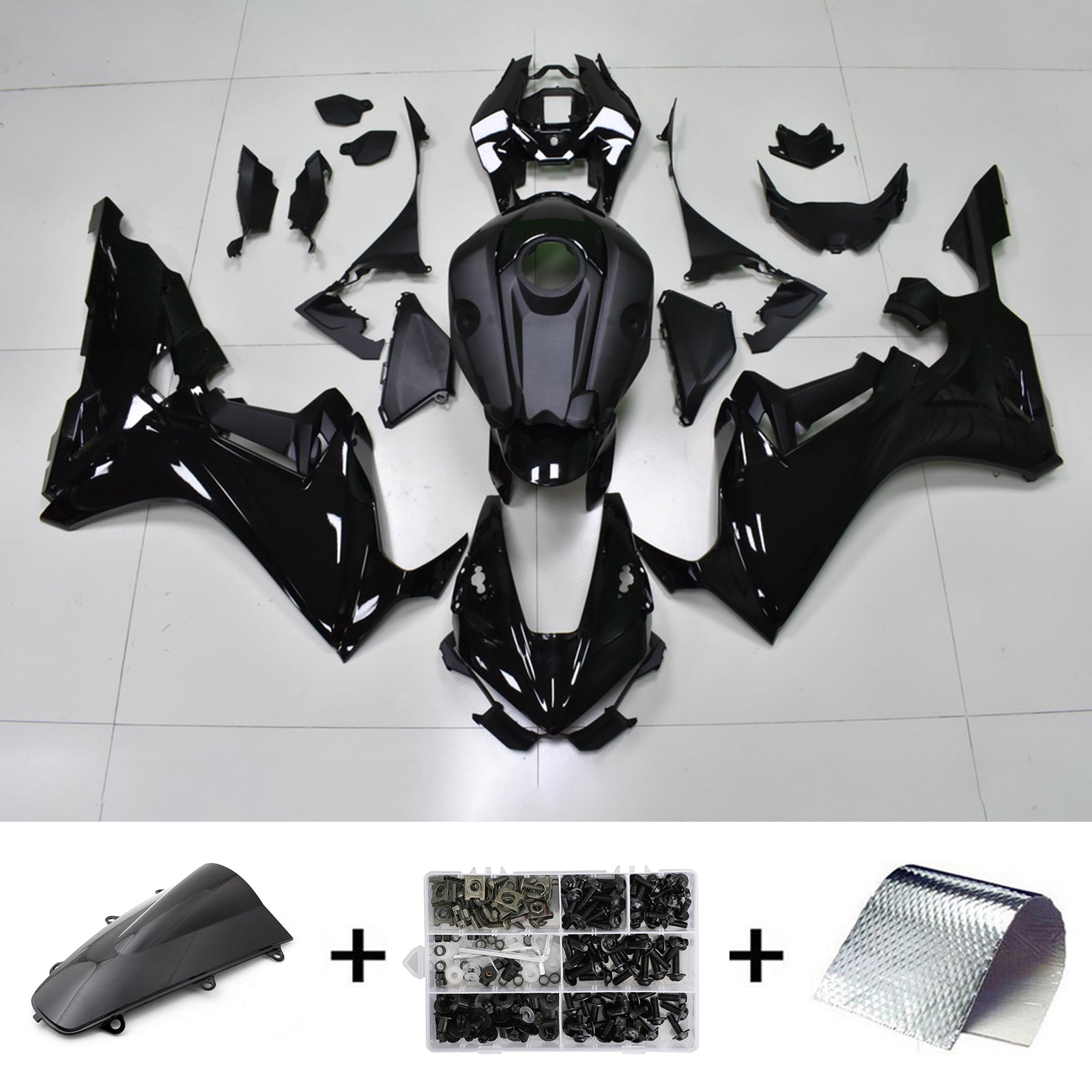 Amotopart 2017-2023 ホンダ CBR1000RR フェアリング マット&光沢ブラックキット