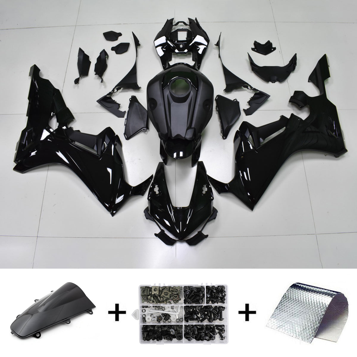 Amotopart Honda CBR1000RR-R 2020-2023 Matte&Glossy Black Fairing Kit