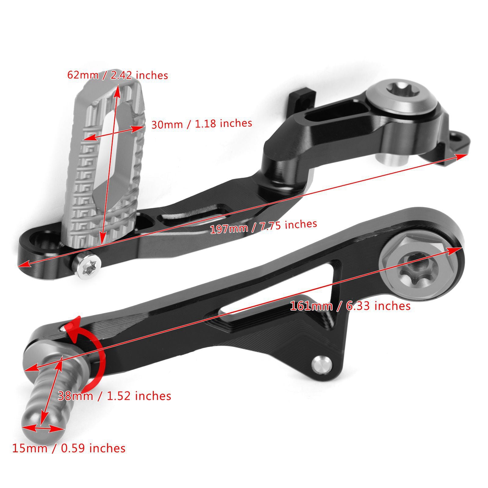 TITANIUM GEAR SHIFT LEVER & BRAKE PEDAL Fit for BMW R1250GS,Adventure 2019+ Generic