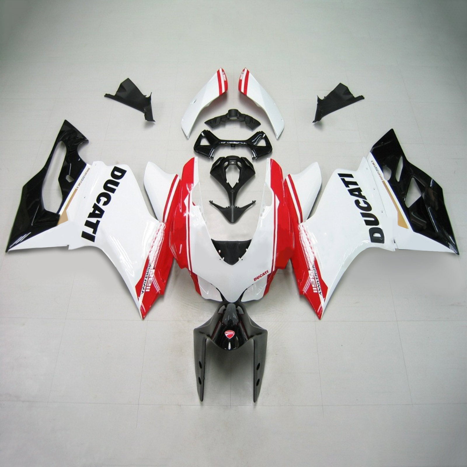 Amotopart Ducati 2012-2015 1199/899 Kit de carénage noir blanc rouge