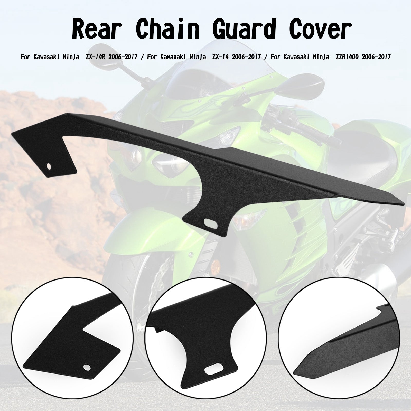 Sprocket Chain Guard Cover For Kawasaki Ninja ZZR1400 ZX14 ZX14R 2006-2017