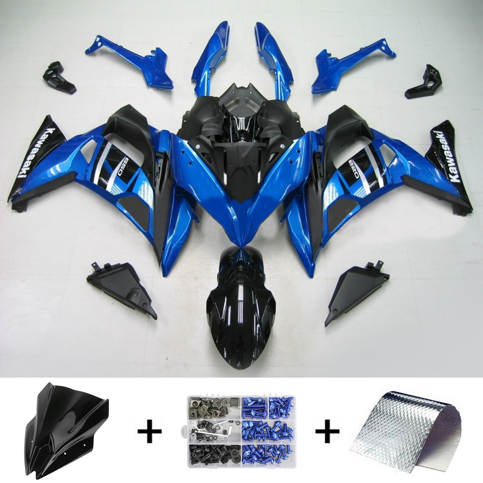 Amotopart 2020-2026 Kawasaki ER-6F Ninja650 Blue&Purple Fairing Kit