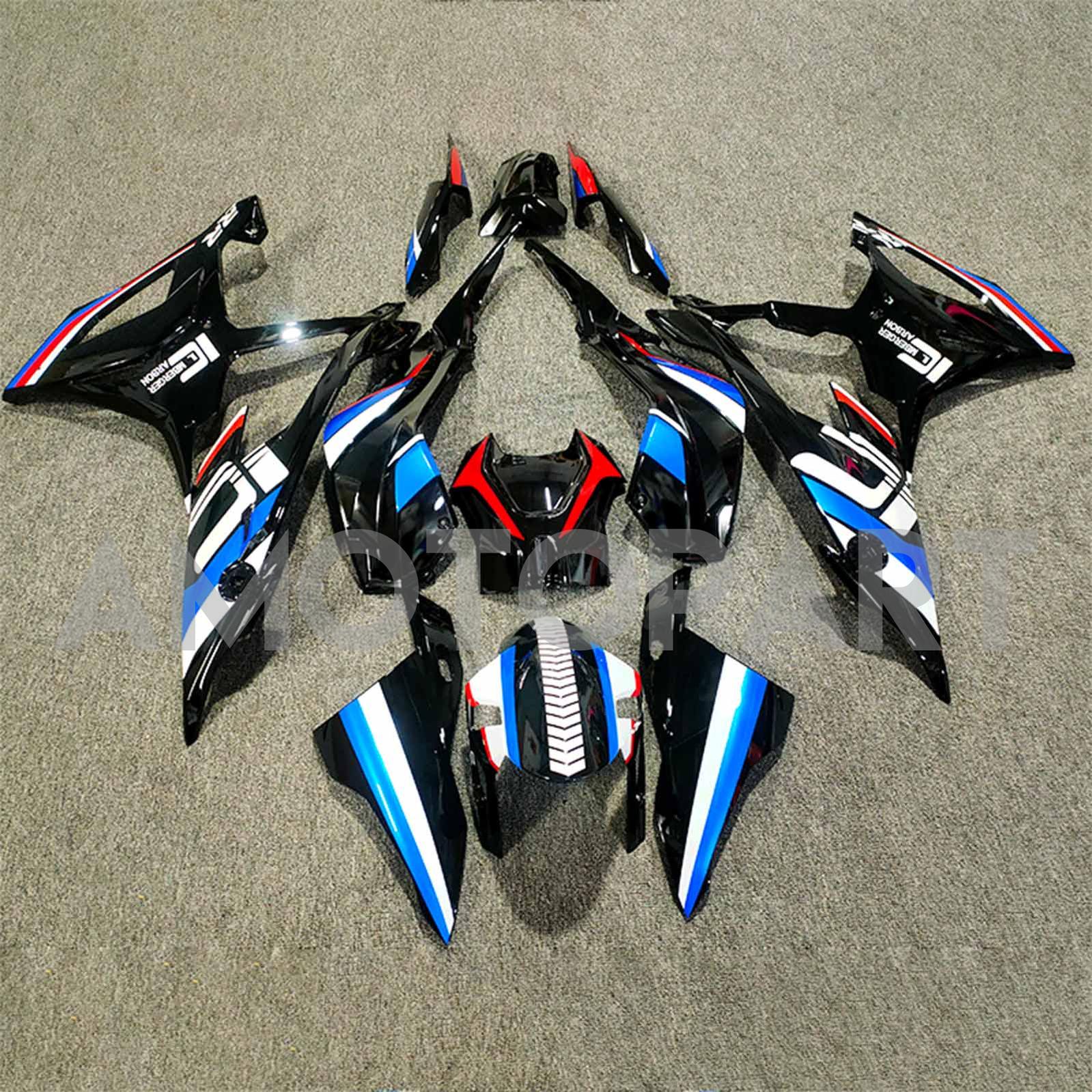 Amotopart 2019-2022 BMW S1000RR/M1000RR Kit de carenado de carreras negro azul blanco