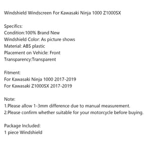 Parabrezza moto per Kawasaki Ninja 1000 Z1000SX 2017-2019 generico