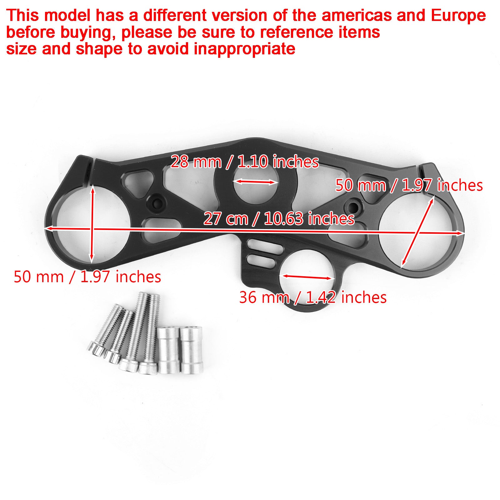 Tieferlegung der Gabelbrücke am vorderen Ende der oberen oberen Klemme für Yamaha YZF R6 2008–2016