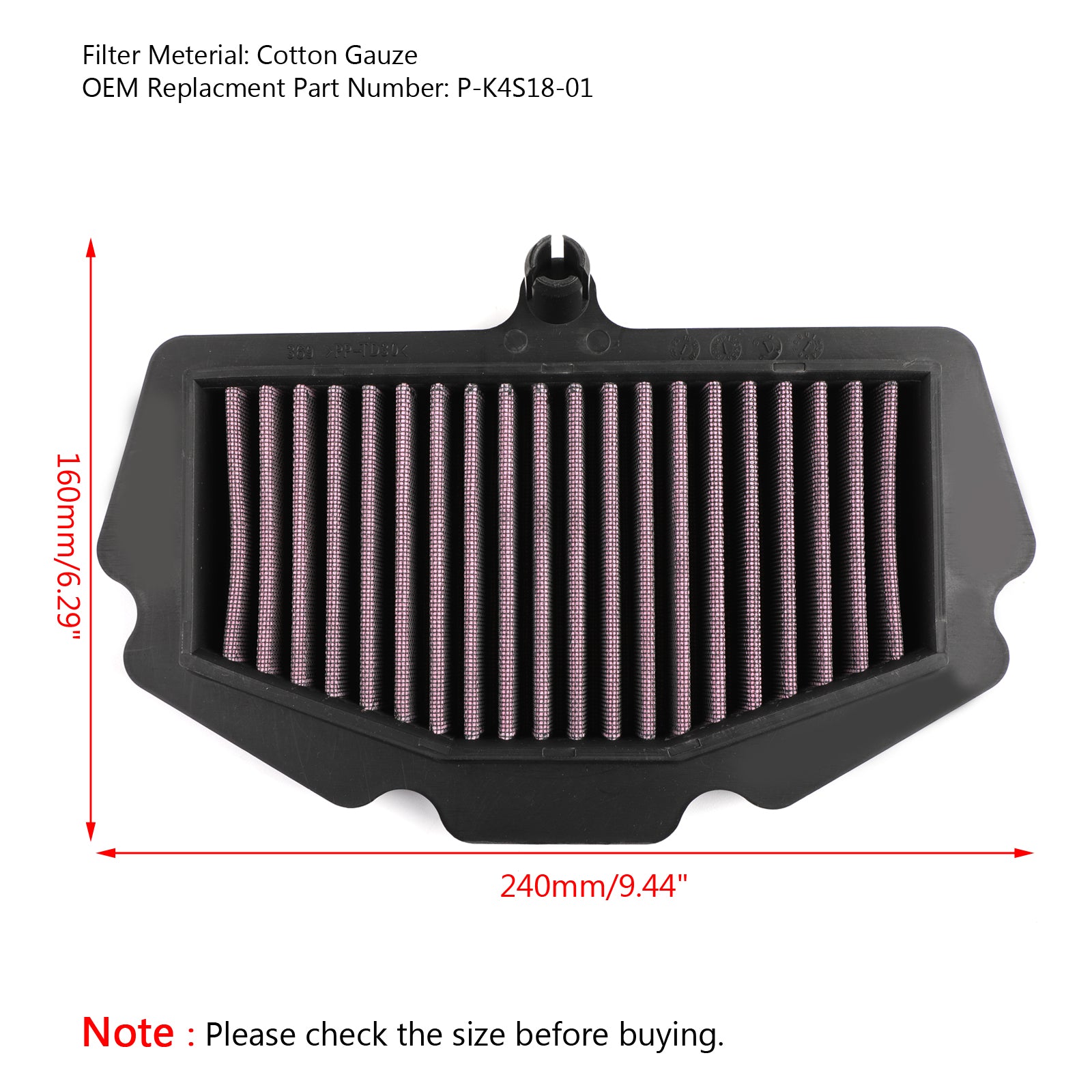 Air Cleaner Filter P-K4S18-01 Fit For Kawasaki Ninja 400 Ninja 400 ABS 2018