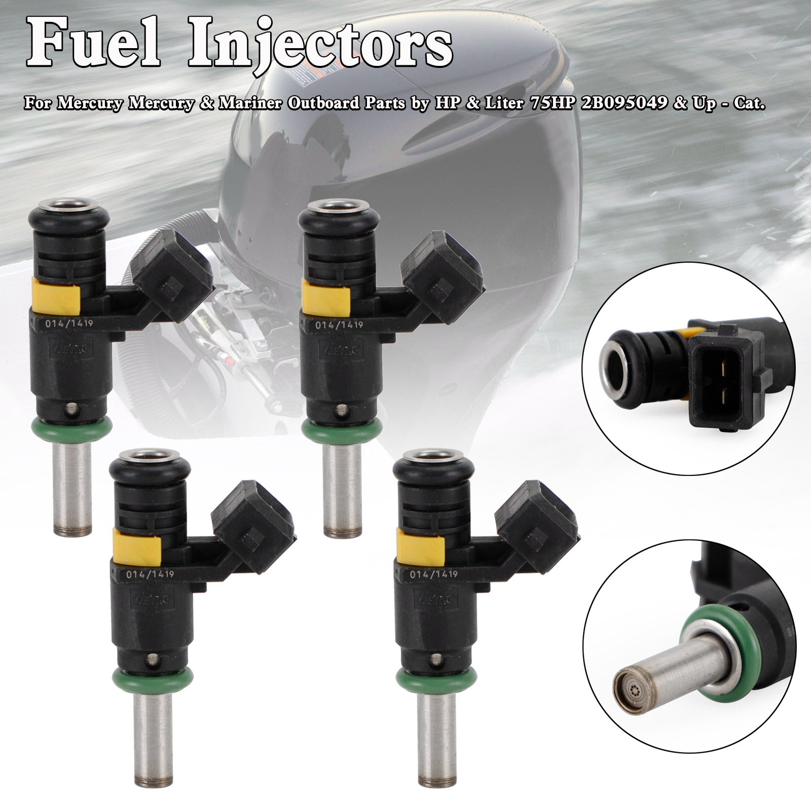 4PCS 8M6002428 Fuel Injector For Mercury Outboard Motor 150HP 4-Stroke