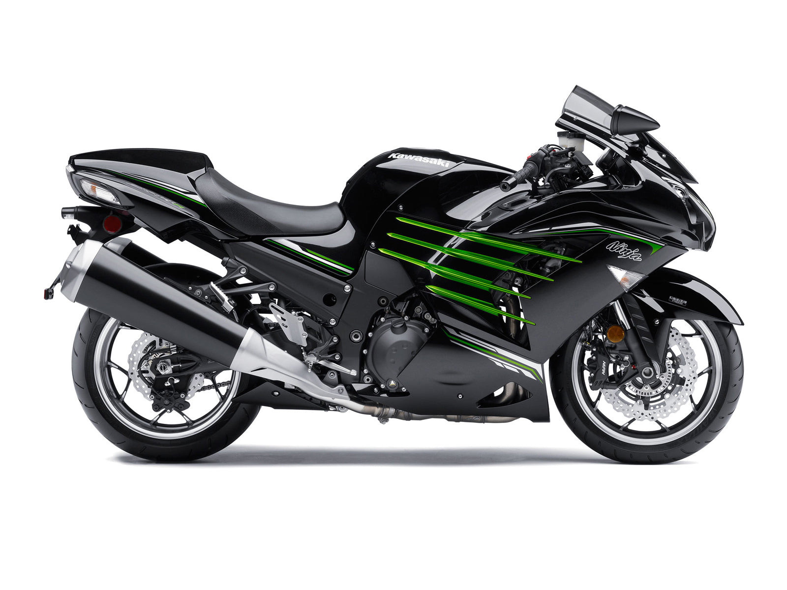 Amotopart Kawasaki 2012-2022 ZX14R Kit de carenado verde negro