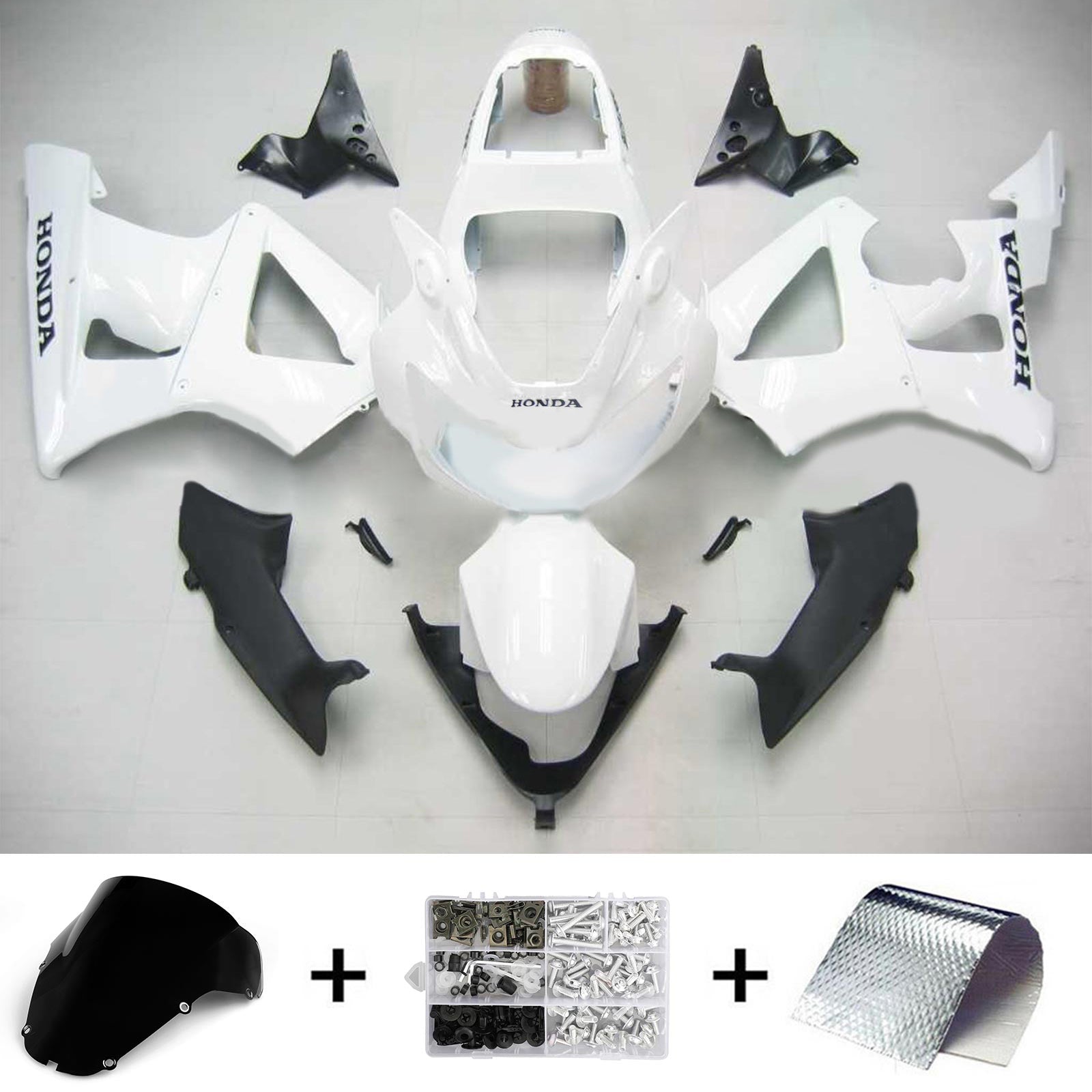 Amotopart 2000-2001 Honda CBR929RR Fairing White Kit