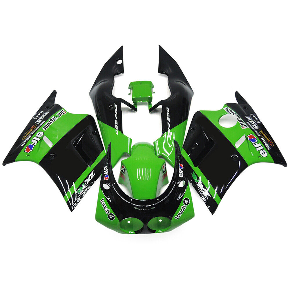 Amotopart 1989-1990 Kawasaki ZXR250 Fairing Black&Green Kit