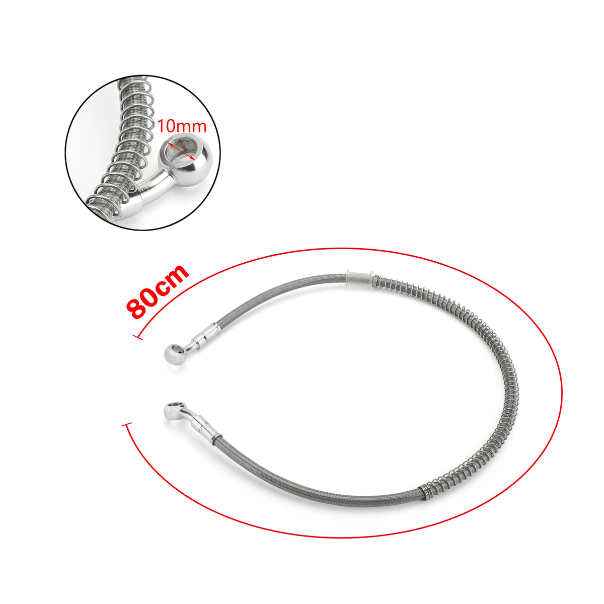 80cm/31inches Motorcycle Brake Oil Hose Line Banjo Fitting Stainless Steel Swivel End