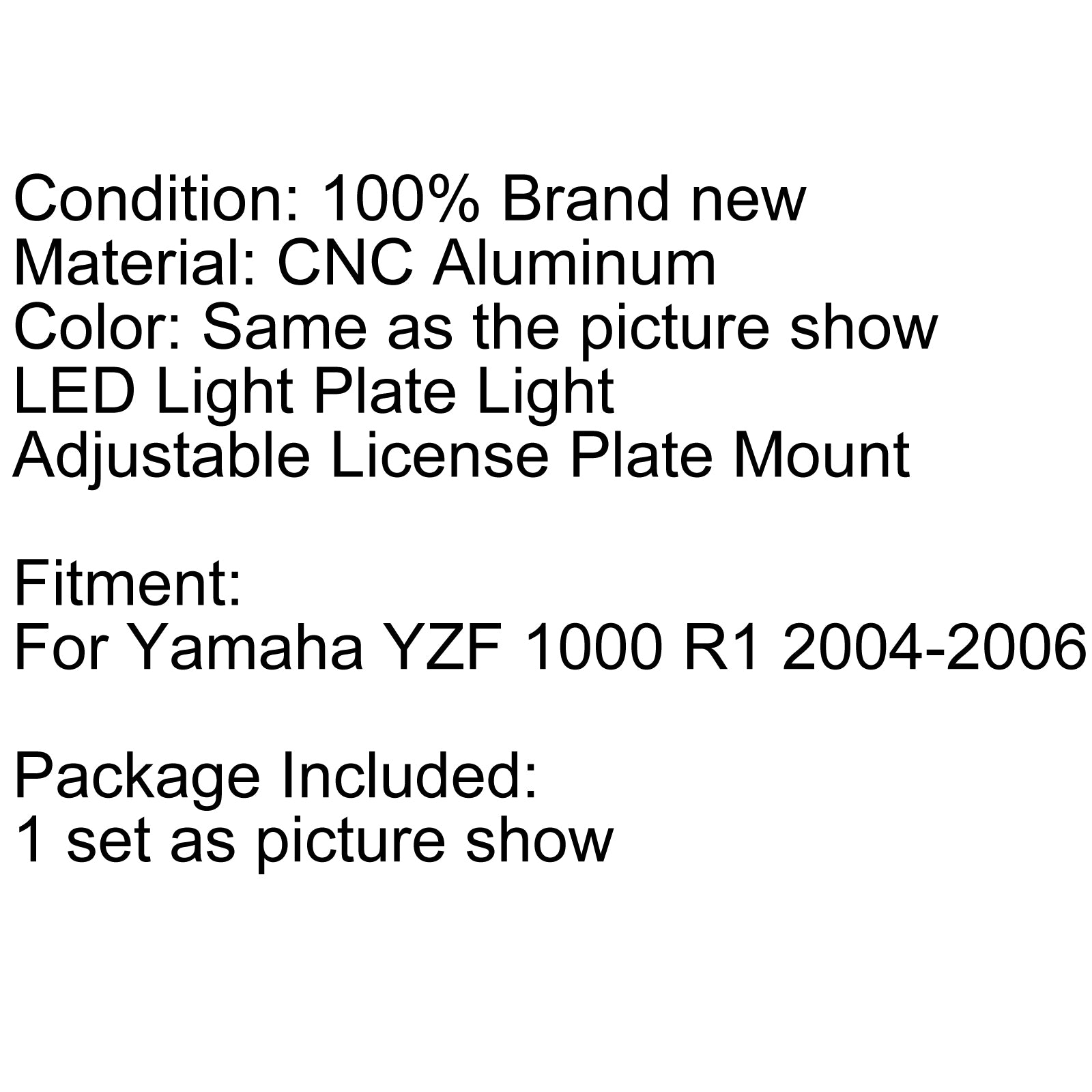 Staffa supporto targa Fender Eliminator per Yamaha YZF1000 R1 04-08