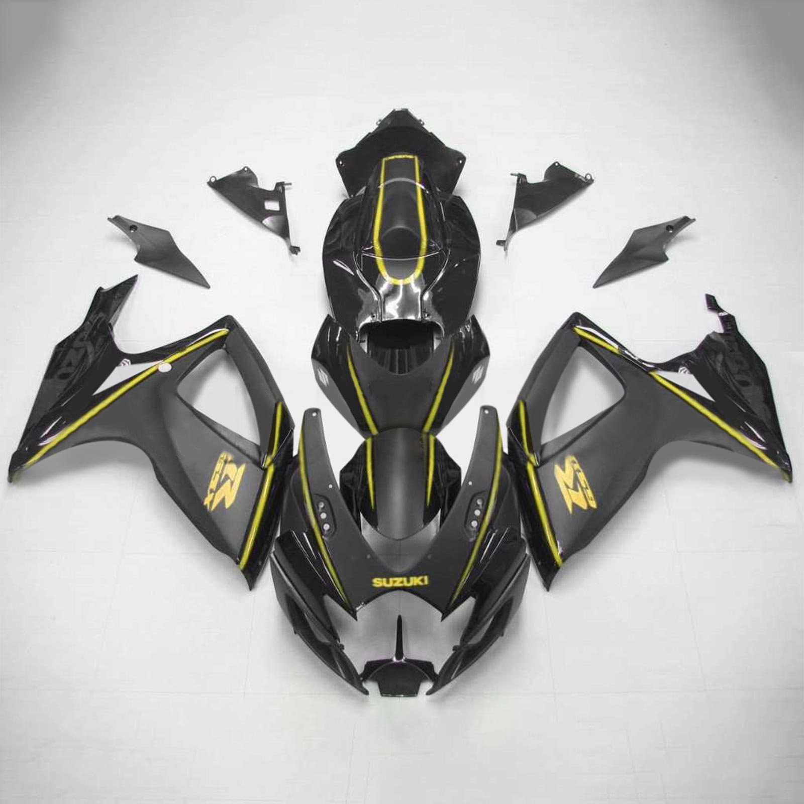 Amotopart 2006-2007 Suzuki GSXR 600/750 Matte Black & Yellow Fairing Kit