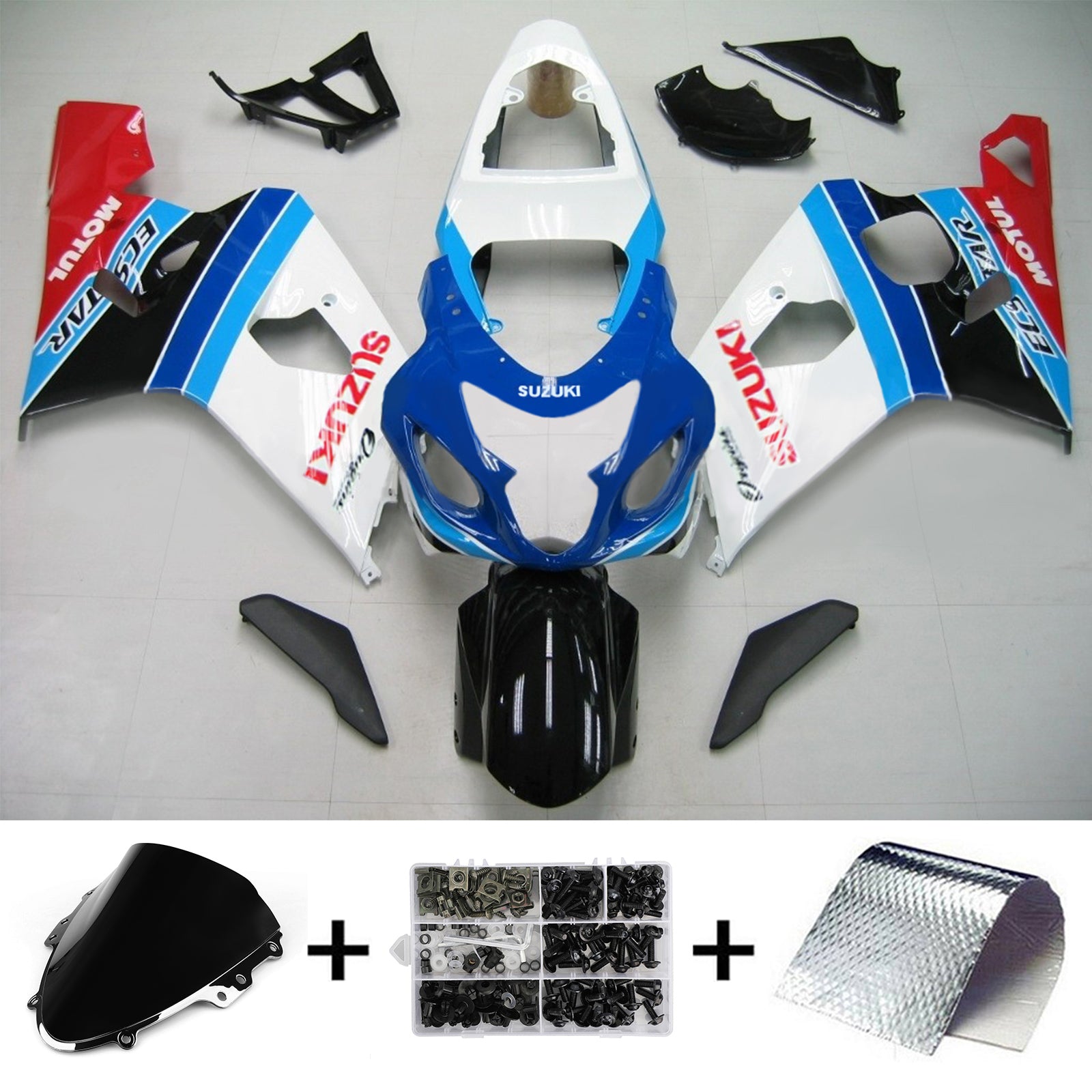 Amotopart Suzuki 2004-2005 GSXR 600/750 Kit de carenagem azul diferente